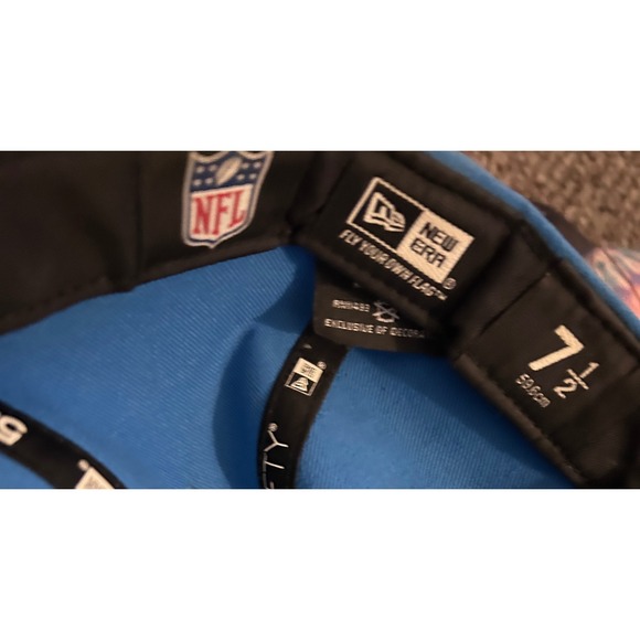 New Era 59FIFTY Detroit Lions Fitted Hat 7 1/2 Blue NFL Team Headwear Cap - Picture 2 of 6